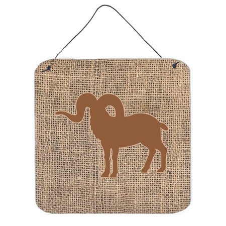 MICASA Sheep Burlap And Brown Aluminium Metal Wall Or Door Hanging Prints MI233069